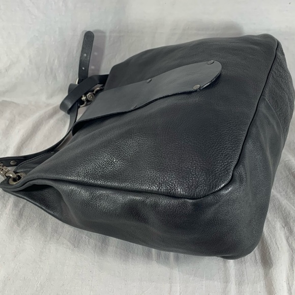 DEAN Authentic Black Leather Tote Shoulder Bag - Picture 13 of 16